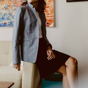 J.Crew Regent Blazer in Gray Navy Heather Linen